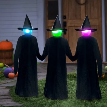 Lumina-up Control Vocal Vrăjitoare, Fantome de Halloween Decor de Groaza Casa Bantuita Layout Recuzită Schelet Ciudat