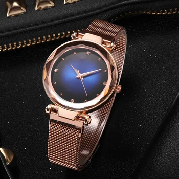 2019 Femei Ceas de Moda Elegant Magnet Catarama Rose de Aur Doamnelor Ceas de mana pentru Femei de Lux Ceasuri de Diamant Brățară Femei Ceasuri