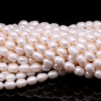 Naturale de apă Dulce Perle Margele Ovale Pumn de Margele Vrac pentru a Face Bijuterii DIY Femei Colier Bratara 8-9mm