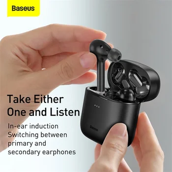 Baseus W06 TWS Căști Bluetooth Wireless 5.0 Căști IP55 rezistent la apa HD Stereo Auriculare Suport de Încărcare Wireless Qi