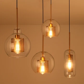 Modern retro pandantiv de sticlă lumină restaurant pandantiv lampă agățat cablul de lumină designer de creatie personalitate scara lămpi