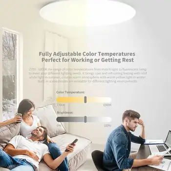 Yeelight YLXD42YL 480mm Smart LED Lumina Plafon Versiune de Upgrade Ambient Înstelat Lampa de Praf-dovada de Iluminat Interior Reglabil