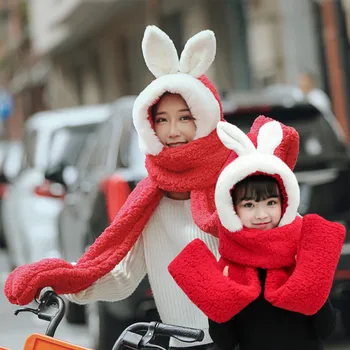 1 Bucata Mama si Copii de Iarna cele mai Noi Moda Părinte-copil Pălărie îngroșat Cald Pălărie Eșarfă Mănuși Fete Femei în Afara Împotriva Frigului