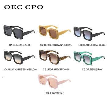 OEC CPO Doamna Steam punk Pătrat ochelari de Soare Pentru Barbati Moda ochelari de Soare Negri Femei Nuante UV400 Doamnelor Ochelari O851