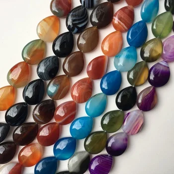 15X20mm Naturale Multi-culoare Dungi Agat Forma Picăturii de Piatră Șirag de mărgele Colier Accesorii Creative DIY Bijuterii Transport Gratuit 15