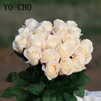 5 Buc/lot Singură Ramură de Trandafir de Mătase Artificială Decorative Flori de Nunta Buchet de Mireasa Flore Acasă, Masă Cameră Decor Roșu Fals Trandafiri