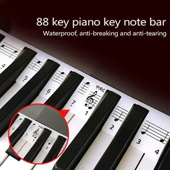 Transparent Pian Autocolant 88-Cheie Tastatură De Pian Autocolant Electronice 88 Tastatură Cheie Pian Portativ Notă Autocolant Pentru Clape De Pian