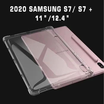 Transparent tableta caz Pentru Samsung Galaxy Tab S7 11 Plus 12.4 2020 SM-T970 T975 T870 T875 Picătură Rezistent la caz Slim TPU caz