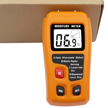 Orange 0-99.9% Doi Pini Digitale Lemn Metru de Umiditate din Lemn de Umiditate Tester Higrometru din Lemn Umed Detector Ecran LCD Mare