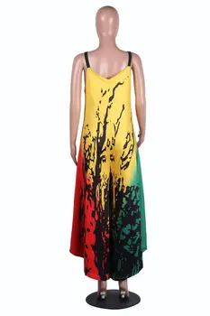 Colorate Tie Dye Print Vrac Stil Boem Mult Salopeta 2020 Newon Vara Femei Spaghete Curea Salopetă Fără Mâneci Salopeta