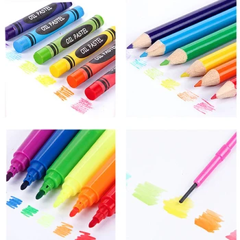 168 Buc Creion Colorat Pastel, Acuarele, Pixuri Desen Sketchpad Set De Jucării De Desen Artă Stilouri-Marker Rechizite Copil Cadouri