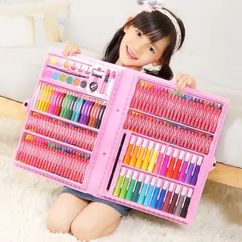 168 Buc Creion Colorat Pastel, Acuarele, Pixuri Desen Sketchpad Set De Jucării De Desen Artă Stilouri-Marker Rechizite Copil Cadouri