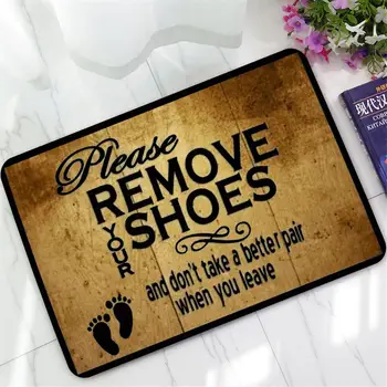 Vă Rog Să Vă Scoateți Pantofii Preș Covor Din Poliester Exterior De Cauciuc Non-Alunecare Mat Podea Covor Acasă În Camera De Zi De Decorare Baie