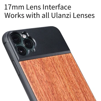 Ulanzi 1.33 X Anamorfic Telefon Lentile 10X Macro Lens Caz de Telefon Kit pentru iPhone 11 Pro Max 17MM Firul de Lemn Caz de Telefon