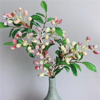 De lux de Masline boabe de ramură cu frunze, Flori Artificiale pentru Acasă Nunta Decoratiuni de toamna flores fals plante Xmas decor
