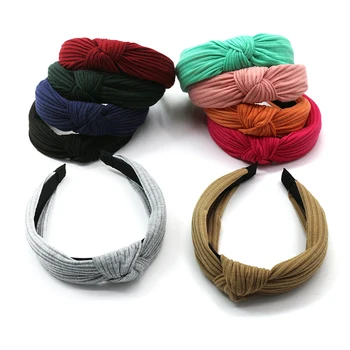 Solid Moale Înnodate Bentita Hairband Pentru Femei Lady Turban Largă Simplu Cerc Păr Accesorii De Par, Articole Pentru Acoperirea Capului