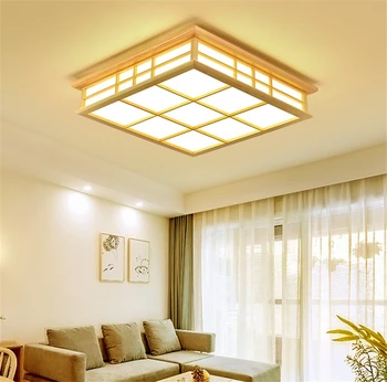 Lumini plafon Stil Japonez Tatami Lampa LED Tavan din Lemn de Iluminat Sufragerie, Dormitor Lampa Camera de Studiu Ceainărie Lampa