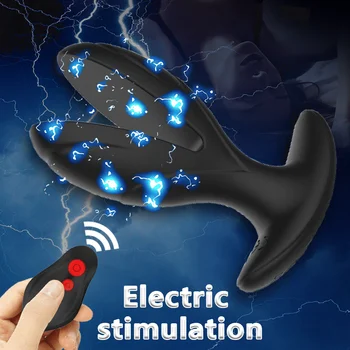 Șoc Electric Butt Plug Anal Dilatator G spot Vibrator de la Distanță fără Fir de Deschidere, Anal Plug Vibrator Adult Jucarii Sexuale pentru Barbati