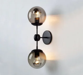 Glob de sticlă lampă de perete de lumină LED-uri Jason Miller modern, creativ negru LED lumina de perete, lampa de tranșee pentru hol, sufragerie