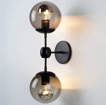 Glob de sticlă lampă de perete de lumină LED-uri Jason Miller modern, creativ negru LED lumina de perete, lampa de tranșee pentru hol, sufragerie