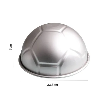 Fotbal Jumătate cu Balonul Rotund în Formă de Tort Mucegai din Aliaj de Aluminiu de 8 inch 3D Pentru Mousse de Ciocolata Mucegai Ziua Decor Tava de Copt de Fotbal