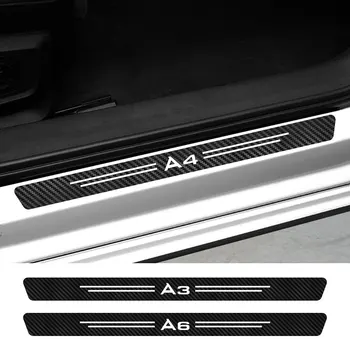 4BUC Masina Pragul Ușii Pedala de Uzură Placa de Autocolante Pentru toate modelele Audi A3 8P S3 8V A4 B8 B6 A5 A6 C5 C6 C7 Q2 Q3 Q5 Q7 TT Accesorii Auto