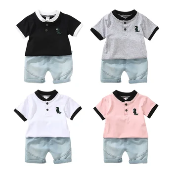 2 BUC Haine pentru Copii pentru Copii Seturi pentru Băieți Casual T-Shirt și Pantaloni Scurți de Vară Casual Pulover Copii Drăguț Haine Băiat