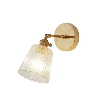 Sticlă de Lampă de Perete Modernă Transparent Tranșee de Perete Iluminat Nordic lampă de perete de Cupru de Perete de Lumină Clară Abajur Retro Pentru Dormitor