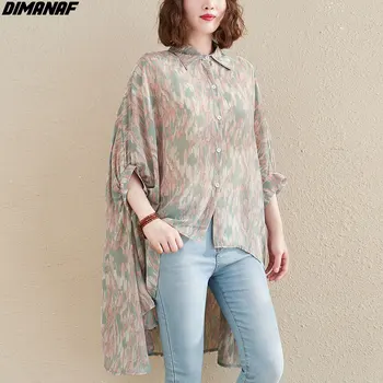 DIMANAF Plus Dimensiune Bluza Tricouri Femei Plajă de Vară Stil de sex Feminin de Îmbrăcăminte de Imprimare Tunica Topuri Lejere Casual Cardigan 5XL Supradimensionate