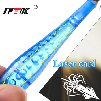 FTK 5pcs Pescuit Nada 9cm 5.5 g Calmar Cârlig Cu Laser Card Jigging Caracatiță, Sepie Creveți Momeli Ochii 3D Luminos Atrage