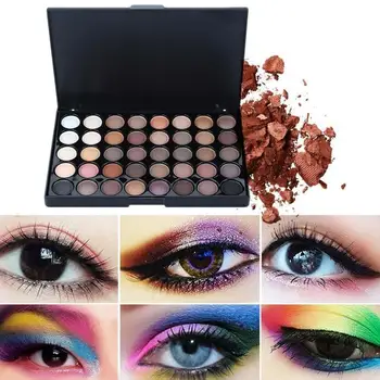 40 de culori Paleta Fard Mat Fard de pleoape Diamant Shimmer Eye Primer Luminos Fard de Ochi pentru Femei Cadou de Fum/Culoare Calda