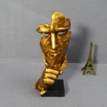 Creative Rășină Statui Sculpturii Moderne Gândirea Umană Meditatori Artă Abstractă Meserii Caracter Figurina Decor Acasă De Aur Alb
