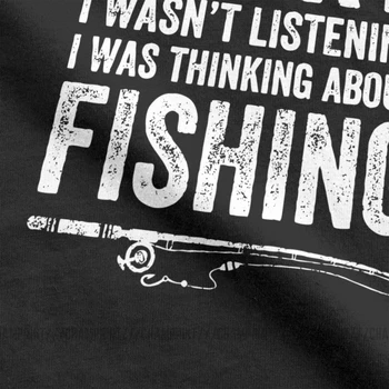 Gândire Despre Pescuit Pescar T Camasa Barbati Amuzant Fisher Citat Imprimate Topuri Cu Maneci Scurte Tricouri Oana Gât Bumbac Tees