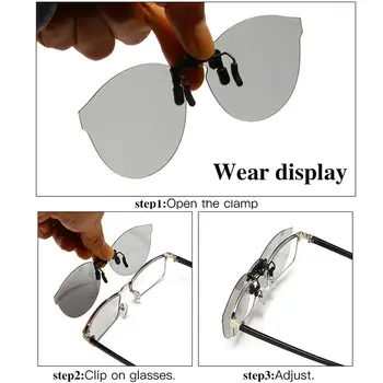YAMEIZE Clip Moda ochelari de Soare Barbati Femei Polarizat Ochelari de Soare Șofer Mașină de Ochelari de vedere de Noapte Lentila Accesorii Ochelari UV