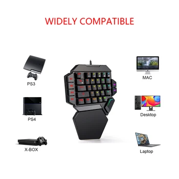 Mini One-Handed Tastatură Mecanică de Gaming K50 RGB Iluminat Portabil Mini Tastatura Gaming Controller de Joc pentru PC PS4 Xbox Gamer