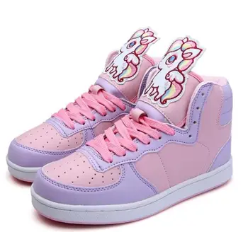 Kawaii toc plat Pantofi Fete Lolita Drăguț înger/dinozauri/ponei/Iubesc Anime cosplay femeie Pantofi de Potrivire de Culoare Loli kawaii pantofi Roz
