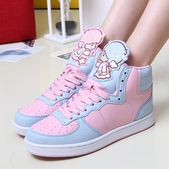 Kawaii toc plat Pantofi Fete Lolita Drăguț înger/dinozauri/ponei/Iubesc Anime cosplay femeie Pantofi de Potrivire de Culoare Loli kawaii pantofi Roz