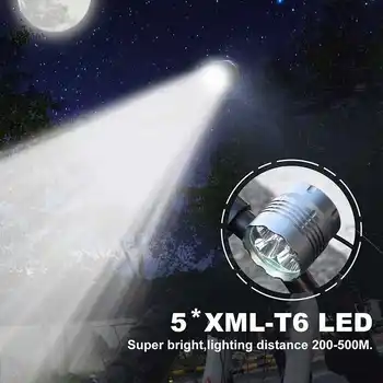 XML 5x T6 Biciclete Lumini Faruri 7000 Lumeni LED Biciclete Lumina Lampa Lanterna Far + 8.4 V Încărcător + 9600mAh Bateria