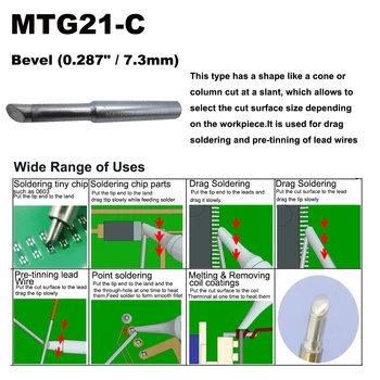 MTG21-C Conice Sfaturi de Lipit Înlocui WELLER se Potrivesc WLC200 SPG80 SP80NUS SPG80L Stația de Fier Duză de Sudură Pic Ocupe de Creion