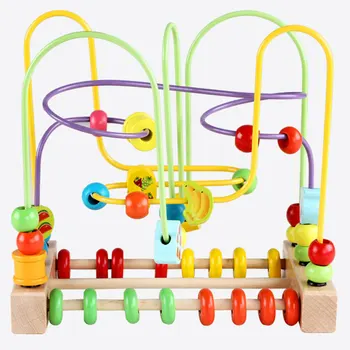 Grădiniță cu Trei fire de Fructe și Legume de Insecte Puzzle Animal Șirag de mărgele de Sârmă Labirint din Lemn Jucărie de Învățământ pentru Copii, Copii