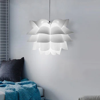 Nordic Creative Alb Floare De Lotus Plafon Lumina Pandantiv Shade Abajur Pentru Living Sufragerie Si Dormitor
