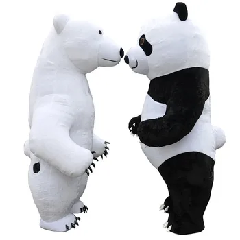 Polar Urs Panda Gonflabile Mascota Costum Rochie De Petrecere Costume Promovare Publicitate Carnaval De Halloween, De Crăciun, De Paști Adulți