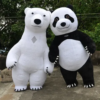 Polar Urs Panda Gonflabile Mascota Costum Rochie De Petrecere Costume Promovare Publicitate Carnaval De Halloween, De Crăciun, De Paști Adulți