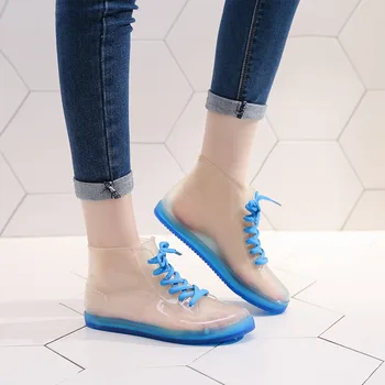 Moda Cizme De Ploaie De Pluș Cald Glezna Cizme Pentru Femei Cizme De Iarna Impermeabile Femei Cizme Botine Jeleu Transparent Pantofi Femei