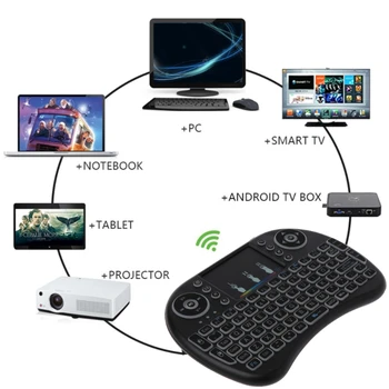 Reîncărcabilă 7/3 Color cu iluminare din spate i8 Tastatura Wireless 2.4 GHz Touchpad-ul Fly Air Mouse-ul PC TV PS3