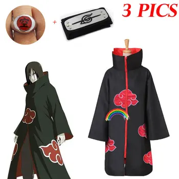 3 POZE Naruto Costum Pelerina Akatsuki Cosplay Sasuke Uchiha Cape Cosplay Itachi costum de Îmbrăcăminte Akatsuki TOȚI MEMBRII 11SETS