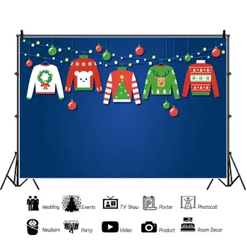 Laeaco Crăciun Fericit Urât Pulover Tricou Partid Decor Copil Desene Animate Poster Fundal Fotografie, Fotografie De Fundal Pentru Studio Foto