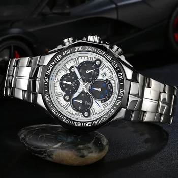 Reloj Hombre WWOOR Brand de Top Ceas Pentru Omul de Moda Mens Sport Big Dial Ceasuri din Oțel Inoxidabil Militar Quartz sex Masculin Încheietura Ceas