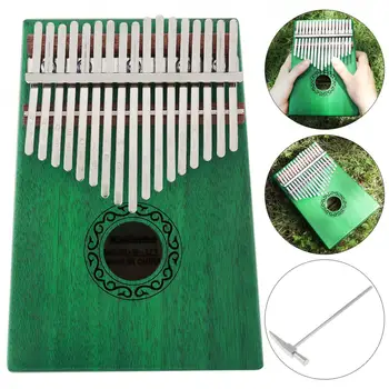 17 Tasta Verde Kalimba Singur Bord Mahon Degetul mare Pian Mbira Mini Tastatura Instrument cu Accesorii Complete