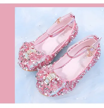 Fata fantasy crystal pantofi cu toc înalt paiete dans petrecere de moda bowknot stras de înaltă calitate Printesa sandale 24-36
